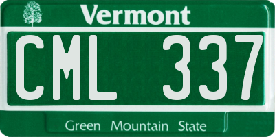 VT license plate CML337