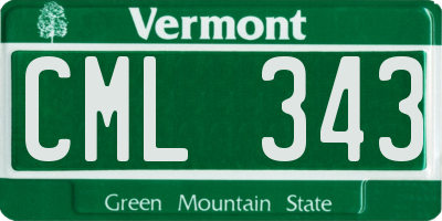 VT license plate CML343