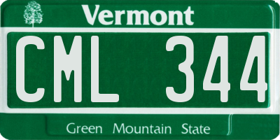 VT license plate CML344