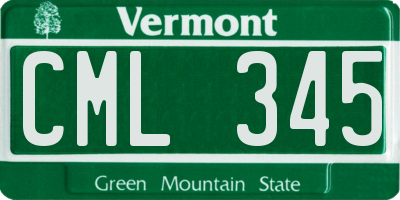 VT license plate CML345