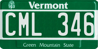 VT license plate CML346