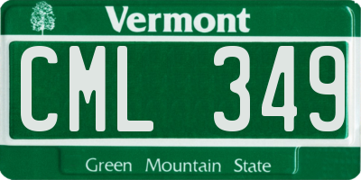 VT license plate CML349