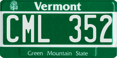 VT license plate CML352
