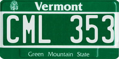 VT license plate CML353