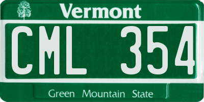 VT license plate CML354