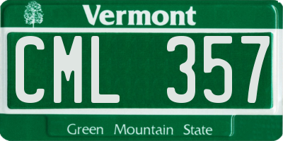 VT license plate CML357