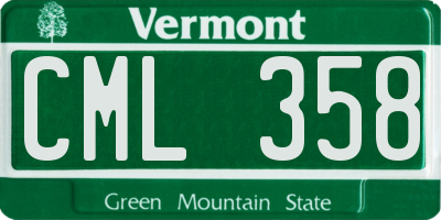VT license plate CML358
