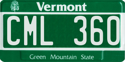 VT license plate CML360
