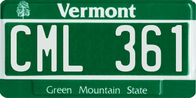 VT license plate CML361