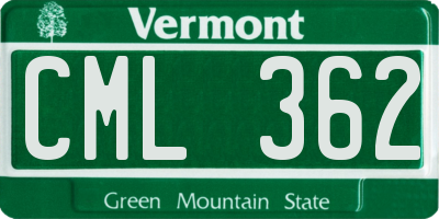 VT license plate CML362