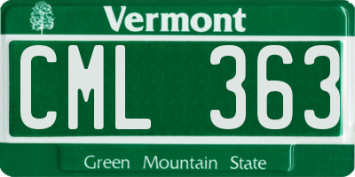 VT license plate CML363