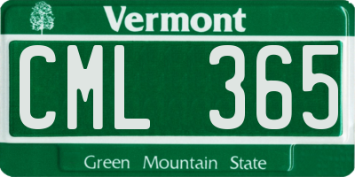 VT license plate CML365