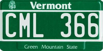VT license plate CML366
