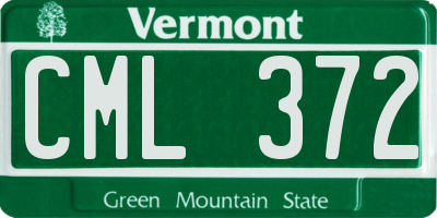 VT license plate CML372
