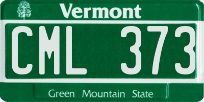 VT license plate CML373