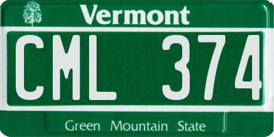 VT license plate CML374