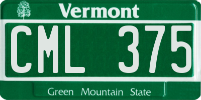 VT license plate CML375