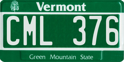 VT license plate CML376