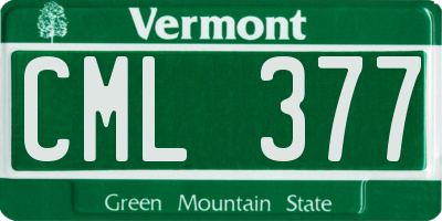 VT license plate CML377