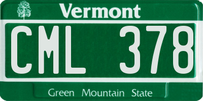 VT license plate CML378