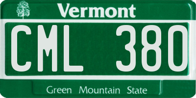 VT license plate CML380