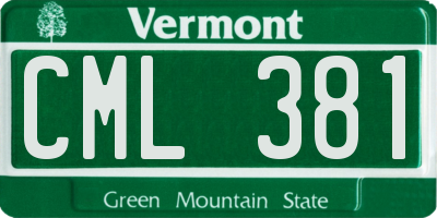 VT license plate CML381