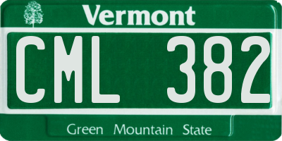 VT license plate CML382