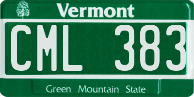 VT license plate CML383