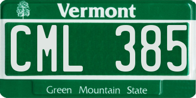 VT license plate CML385