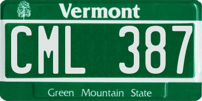 VT license plate CML387