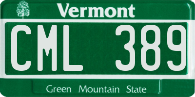 VT license plate CML389