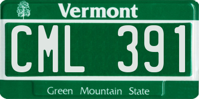 VT license plate CML391