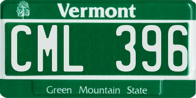 VT license plate CML396