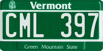 VT license plate CML397