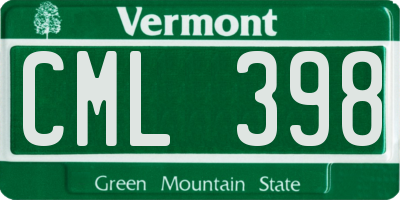VT license plate CML398