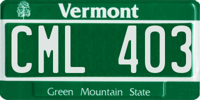 VT license plate CML403