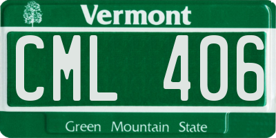 VT license plate CML406