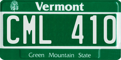 VT license plate CML410