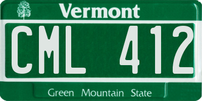 VT license plate CML412