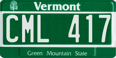 VT license plate CML417