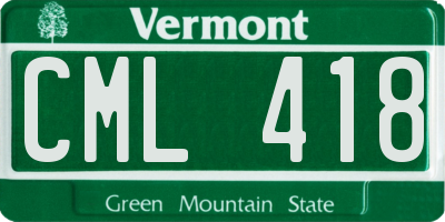 VT license plate CML418