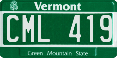 VT license plate CML419