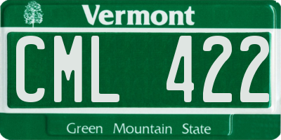 VT license plate CML422
