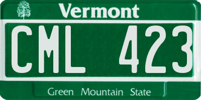 VT license plate CML423