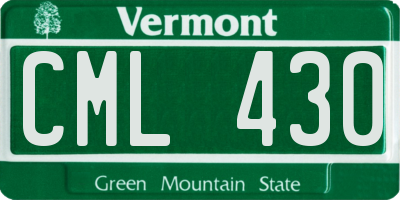 VT license plate CML430