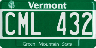 VT license plate CML432