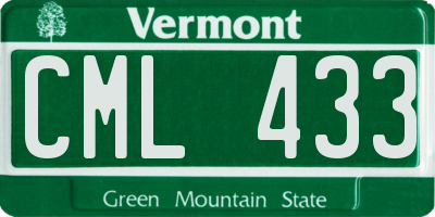 VT license plate CML433