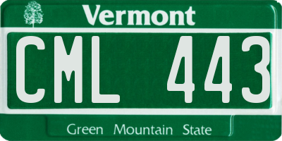 VT license plate CML443