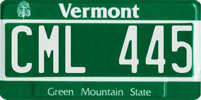 VT license plate CML445