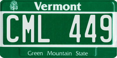 VT license plate CML449